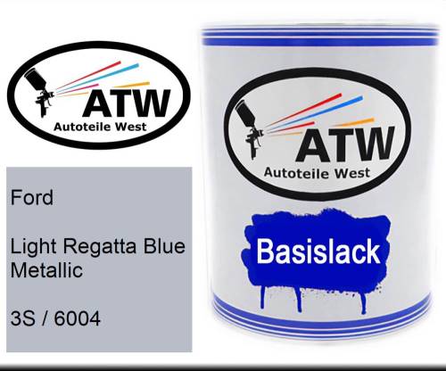 Ford, Light Regatta Blue Metallic, 3S / 6004: 1L Lackdose, von ATW Autoteile West.
